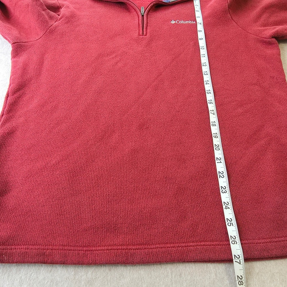 Columbia Mens Great Hart Mountain Sweatshirt Sz M Red 1/4 Zip Pullover Outdoor - Picture 6 of 10